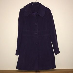 Long Deep Purple Pea Coat